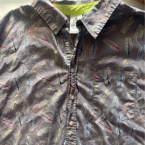 Disney parks woven button up hawaiian style adult monorail T-shirt like new xxl